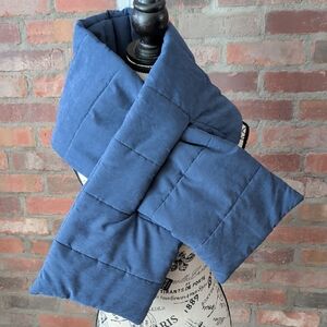 Quilted Puffer Scarf in Deep Blue